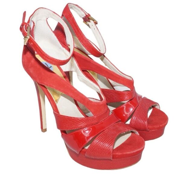 Michael Kors Red Suede Stiletto Pumps, Size 7 - Picture 1 of 11